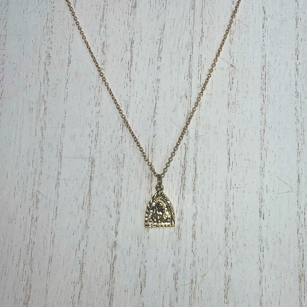 Holy Mother Gold Vermeil on Chain.  Christian, Catholic,